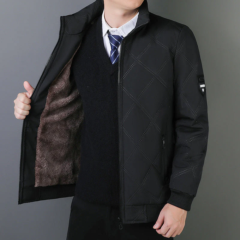 Veste matelassée homme – Coupe régulière – Col montant – Fermeture zippée – Poignets côtelés