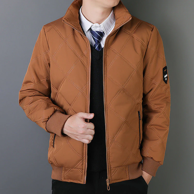 Veste matelassée homme – Coupe régulière – Col montant – Fermeture zippée – Poignets côtelés