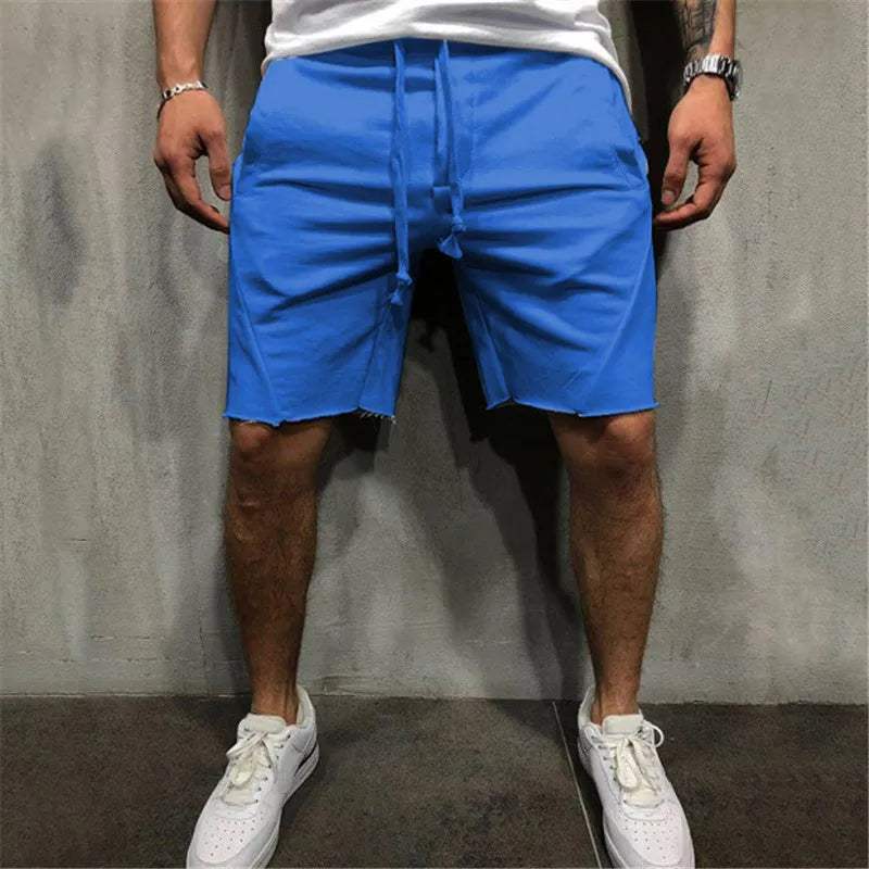 Short homme - Coton Respirant - Coupe Confortable - Taille Élastique avec Cordon - Poches Pratiques