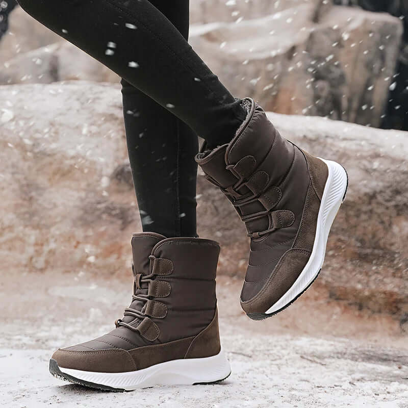 Bottes de combat femme – Mi-mollet – Doublure chaude – Imperméables – Semelle crantée