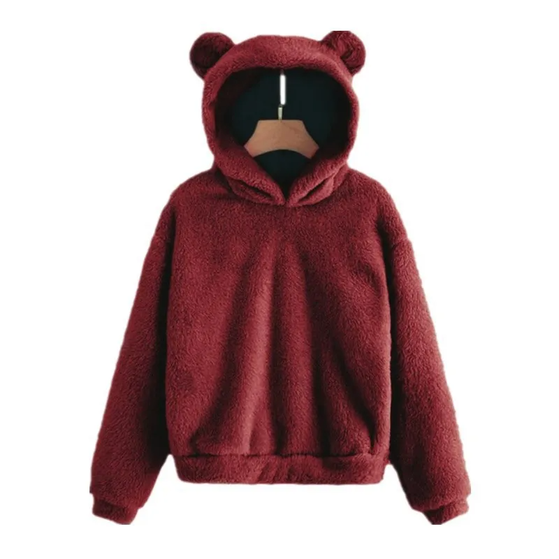 Sweat à capuche femme – Fleece doux – Coupe ample – Capuche oreilles fantaisie