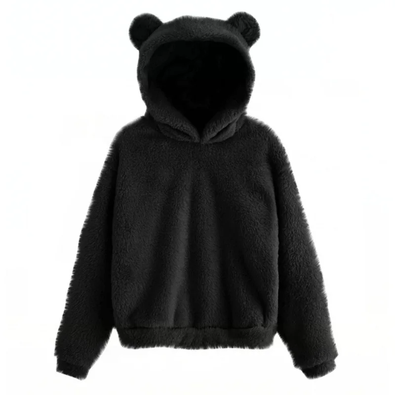 Sweat à capuche femme – Fleece doux – Coupe ample – Capuche oreilles fantaisie