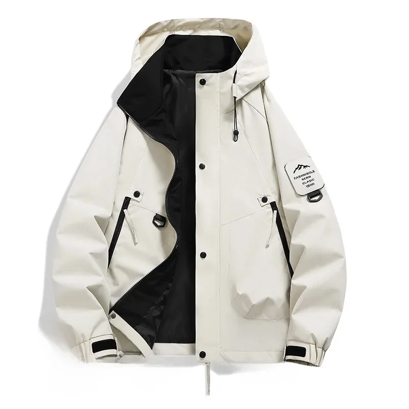 Homme Veste - Tissu Tissé - Coupe Décontractée - Capuche Ajustable - Manches Longues