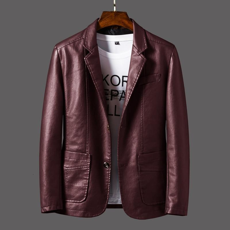 Blazer homme – Coupe ajustée – Cuir véritable – Fermeture bouton unique – Style contemporain