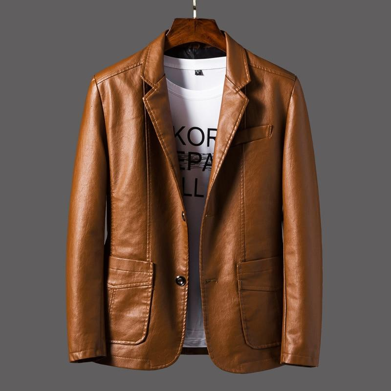 Blazer homme – Coupe ajustée – Cuir véritable – Fermeture bouton unique – Style contemporain