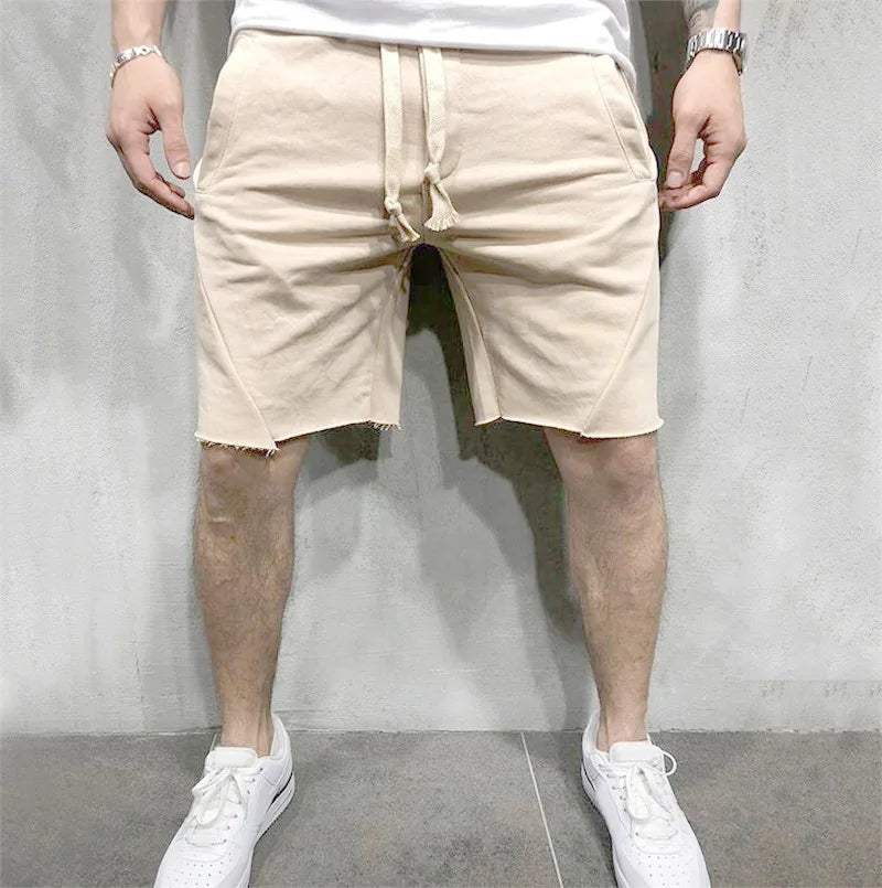 Short homme - Coton Respirant - Coupe Confortable - Taille Élastique avec Cordon - Poches Pratiques