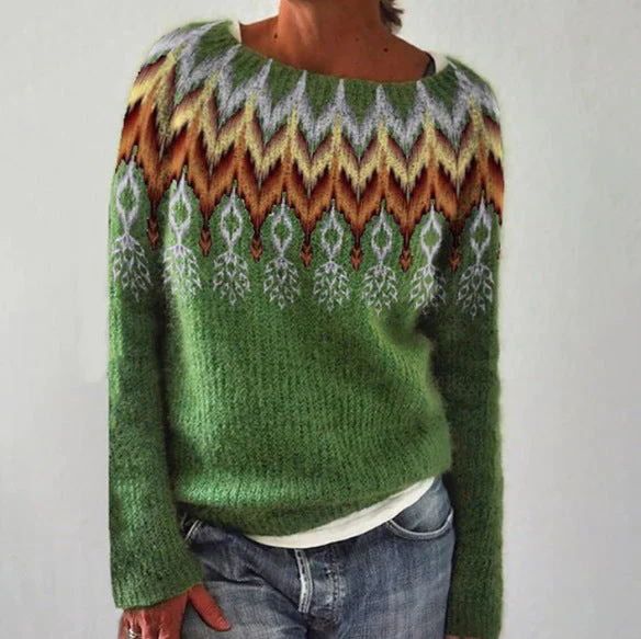 Femme Pull - Maille épaisse - Coupe décontractée - Col large - Manches longues
