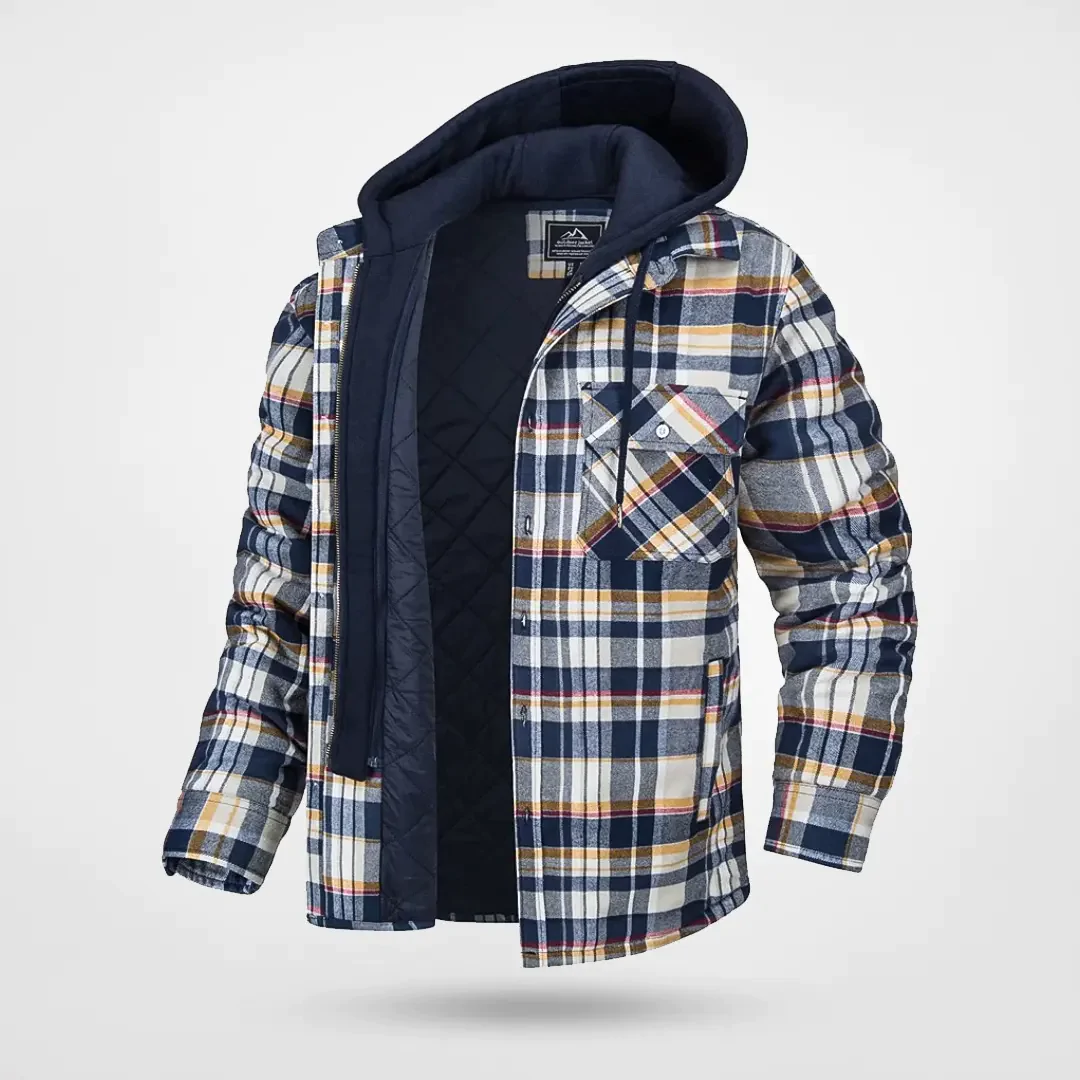 Homme Veste-Chemise - Tissu Tissé - Coupe Décontractée - Capuche - Motif Carreaux
