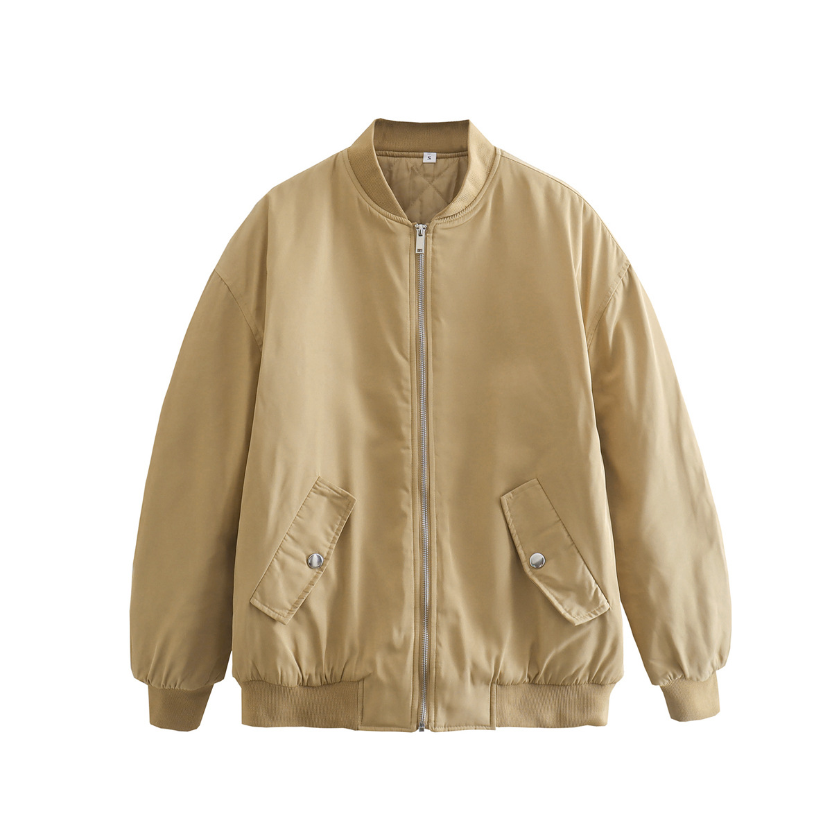 Blouson bomber femme – Coupe oversize – Matelassé doux – Zip frontal – Style streetwear