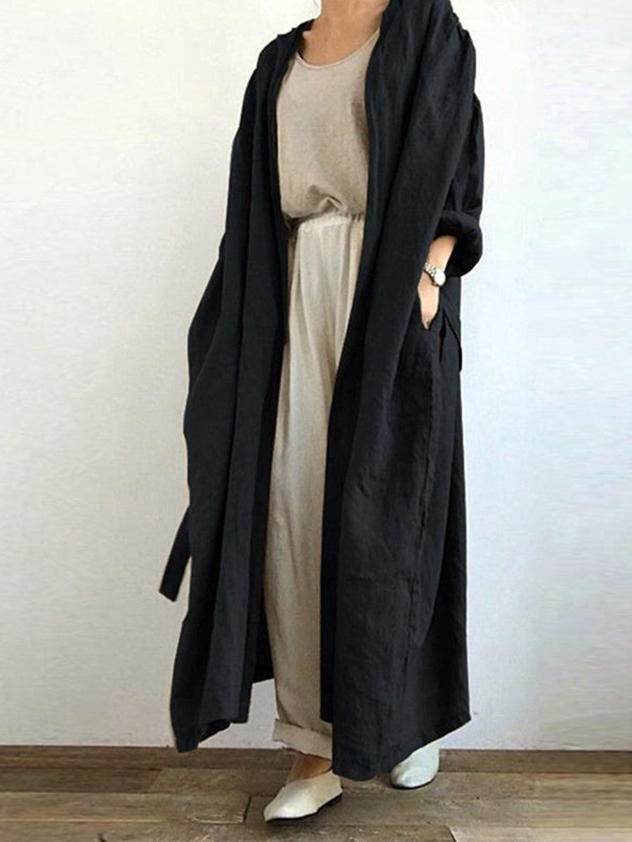 Manteau trench femme – Coupe oversize – Tissu respirant – Longueur cheville – Ouvert