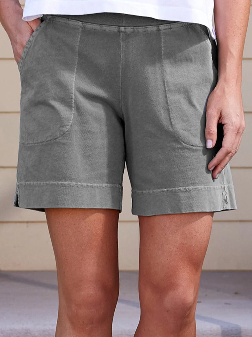 Short décontracté femme – Coupe ample – Tissu respirant – Poches – Longueur mi-cuisse