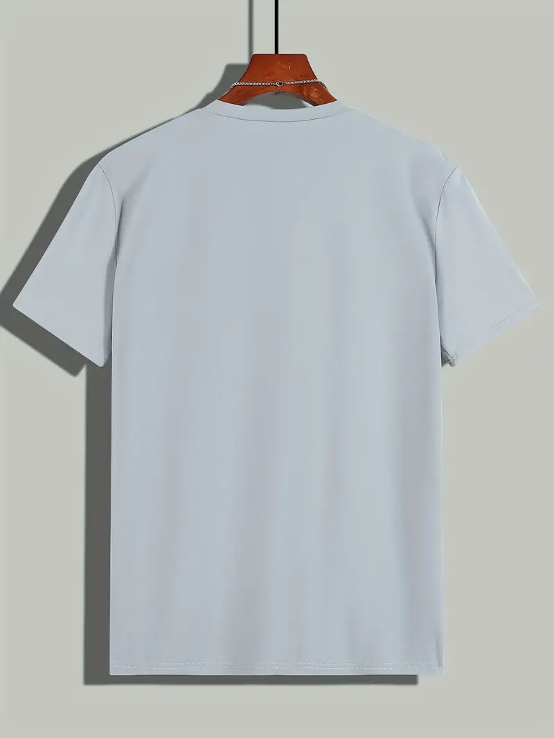 T-shirt homme - Coupe régulière - Col rond - Manches courtes - Motif color block
