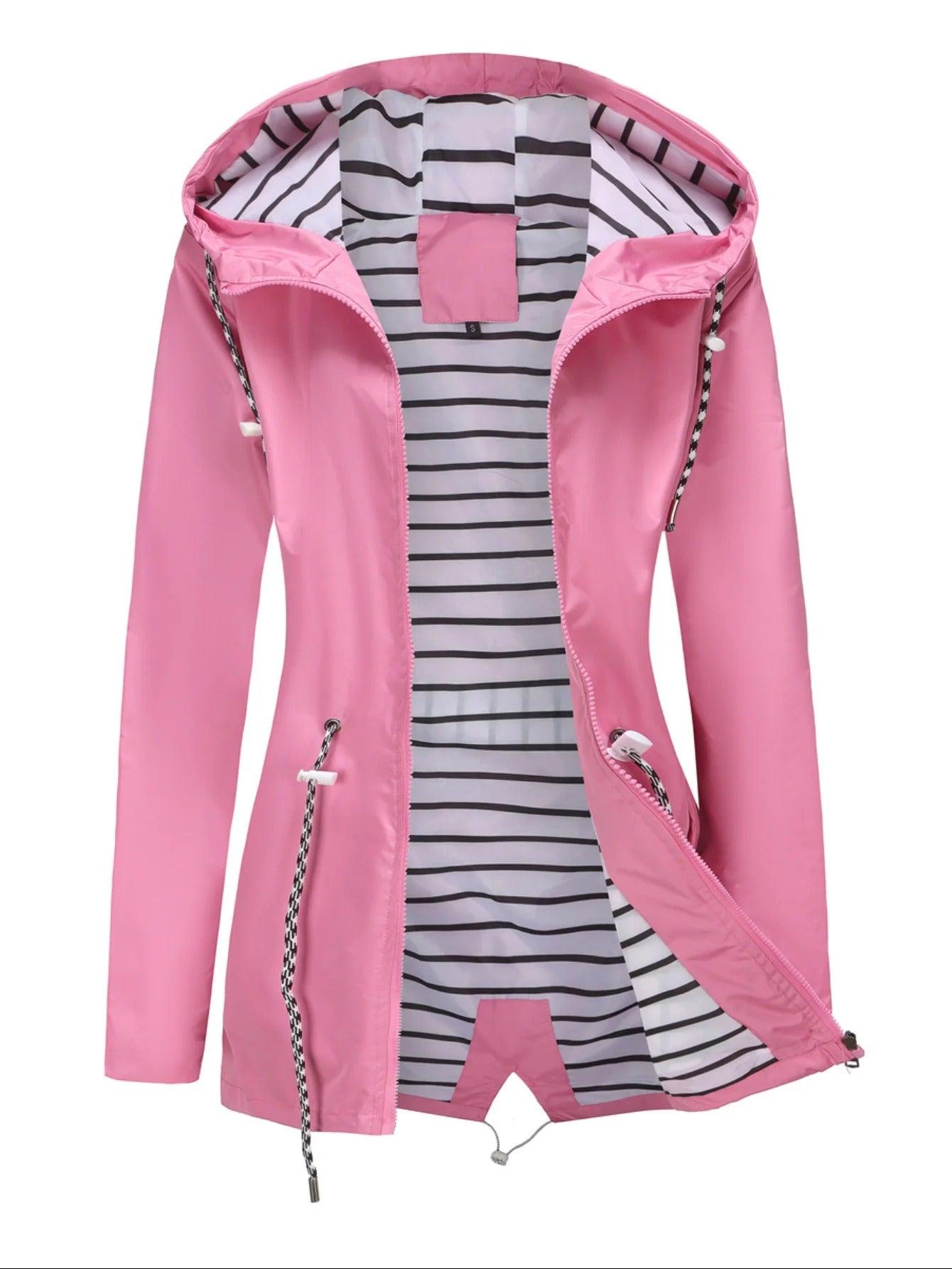 Veste longue unisexe – Imperméable – Coupe décontractée – Capuche avec cordon – Zip intégral