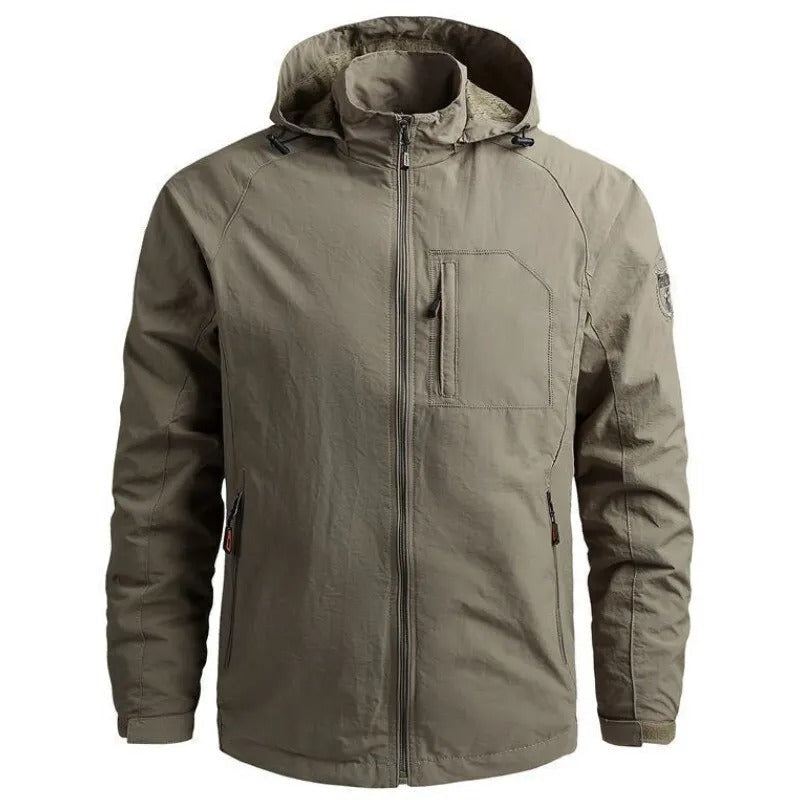 Veste cargo homme – Coupe régulière – Tissu respirant et imperméable – Poches zippées