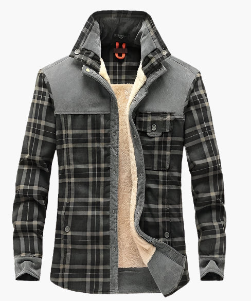 Veste-chemise homme – Coupe décontractée – Doublure polaire – Fermeture à pressions