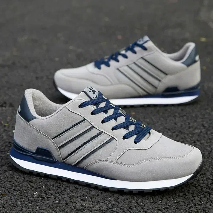 Baskets Basses Homme - Suède & Synthétique - Style Sport Casual - Lacets Ajustables