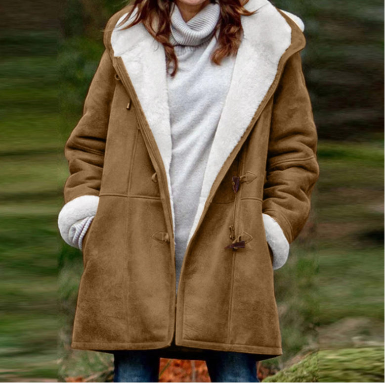 Manteau à capuche imperméable et chaud élégant pour femme