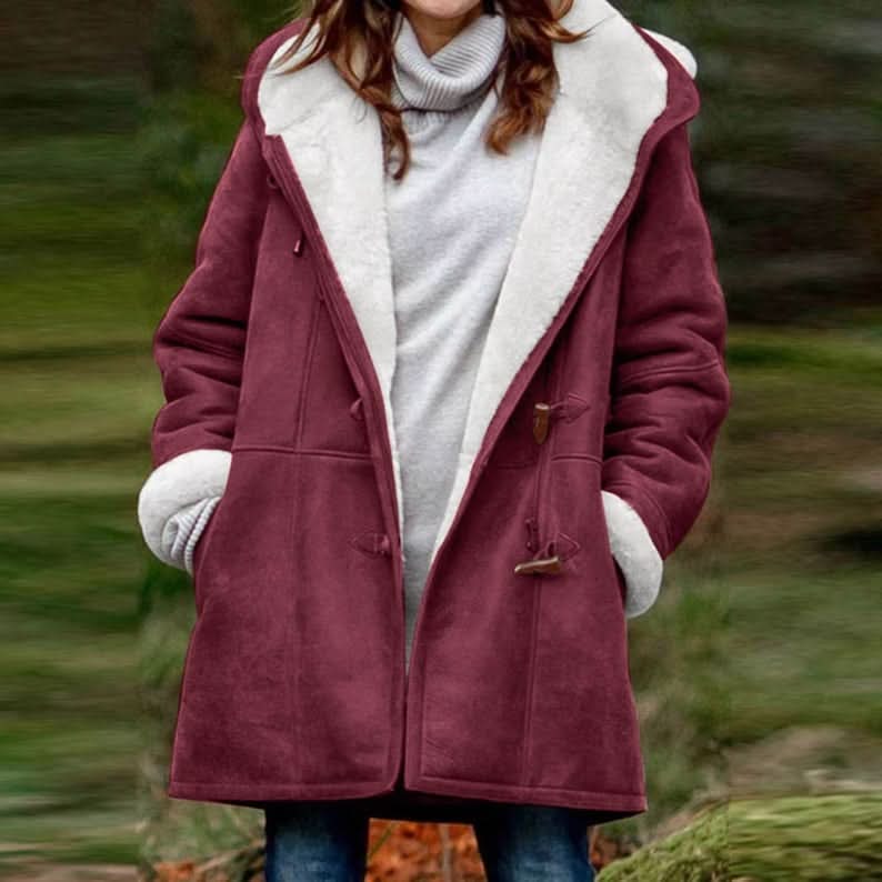 Manteau à capuche imperméable et chaud élégant pour femme