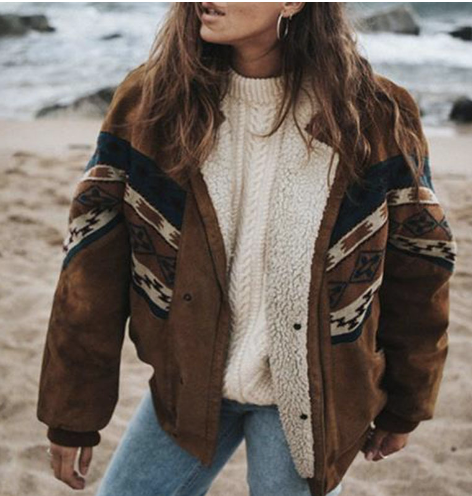 Veste d'hiver bohème sophistiquée pour femme