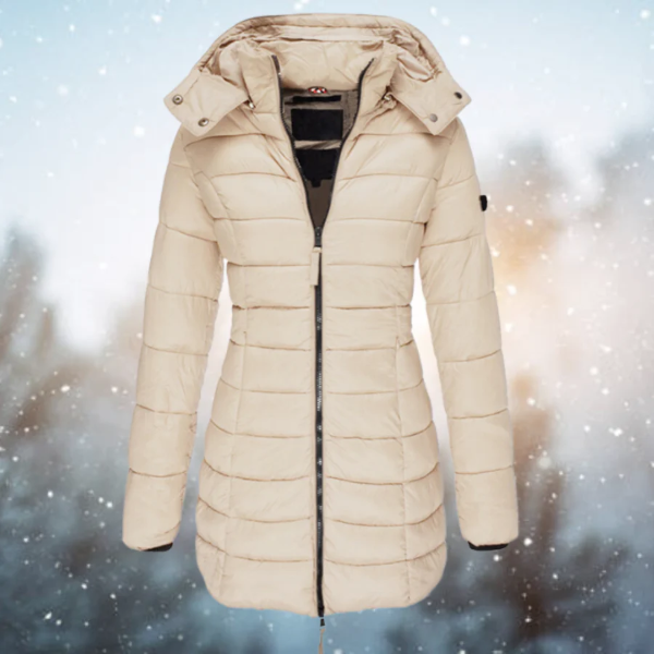 Manteau long femme – Doudoune cintrée – Capuche amovible – Déperlant chaud