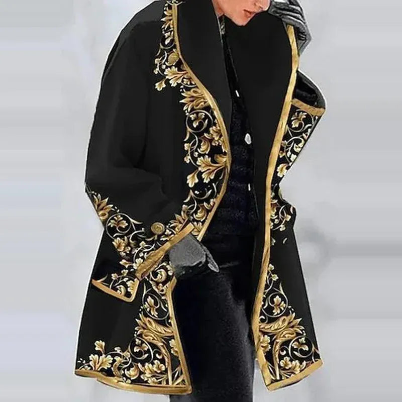 Femme Manteau - Tissu Tissé - Coupe Décontractée - Col Châle - Longueur Mi-Cuisse