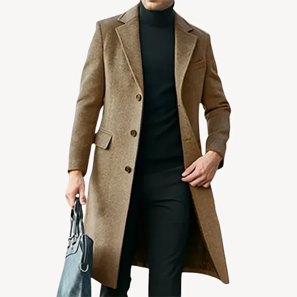 Manteau homme – Coupe ajustée – Laine – Longueur genou – Style formel classic