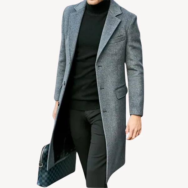 Manteau homme – Coupe ajustée – Laine – Longueur genou – Style formel classic