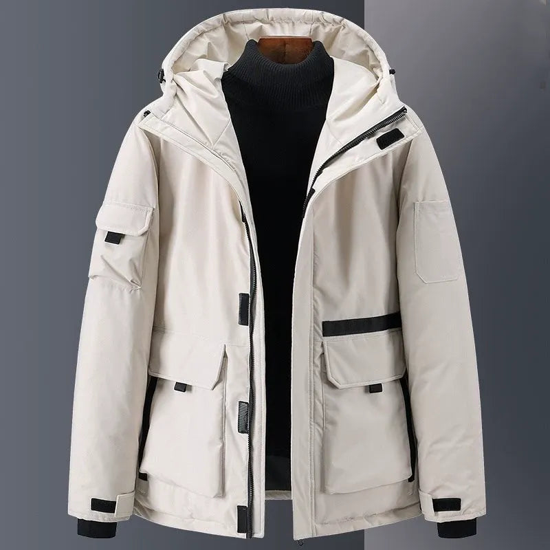 Veste duvet homme – Capuche – Déperlante – Coupe décontractée – Poches utilitaires