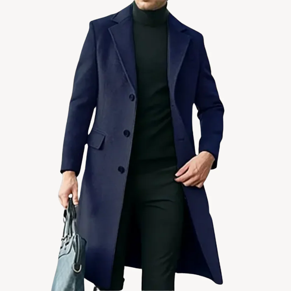Manteau homme – Coupe ajustée – Laine – Longueur genou – Style formel classic