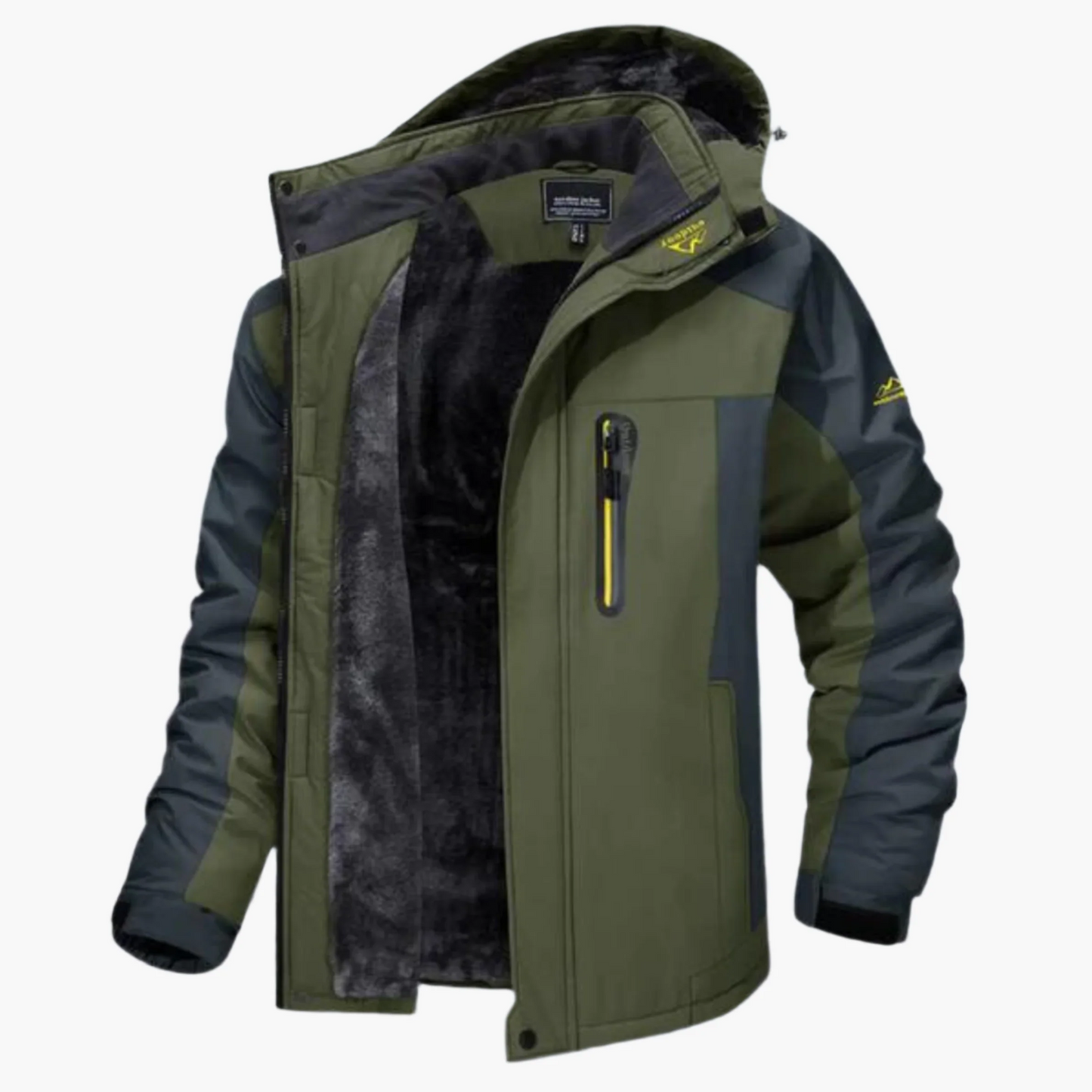 Veste homme outdoor – Imperméable doublée polaire – Capuche – Coupe décontractée