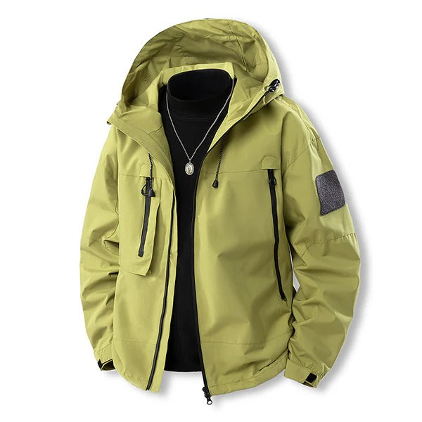 Veste homme outdoor – imperméable respirante – capuche réglable – poches à rabat