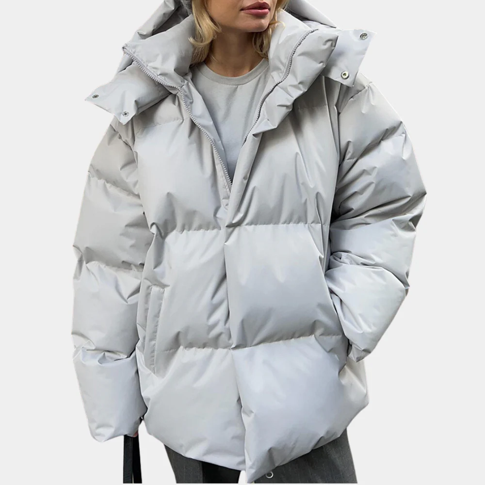 Veste matelassée femme – Coupe oversize – Capuche intégrée – Longueur hanches