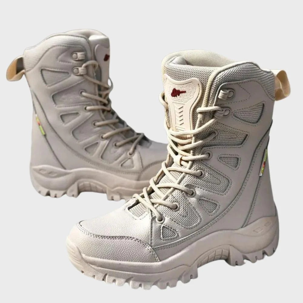Bottes de randonnée femme – Hautes – Cuir et maille – Renforts – Soutien cheville