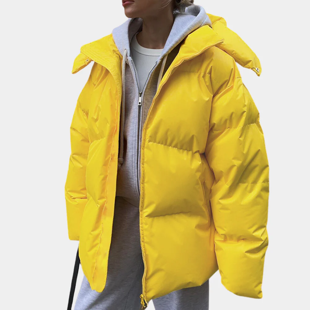 Veste matelassée femme – Coupe oversize – Capuche intégrée – Longueur hanches