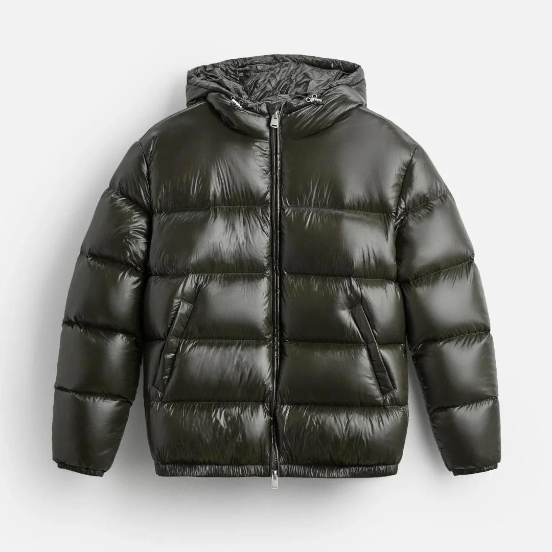 Blouson matelassé homme – Coupe oversize – Déperlant – Capuche zippée – Poches latérales