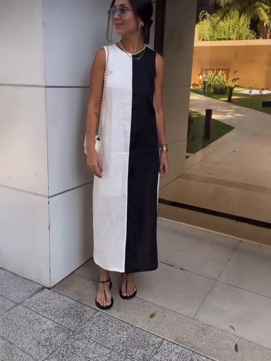Robe longue sans manches femme – Coupe décontractée – Tissu léger