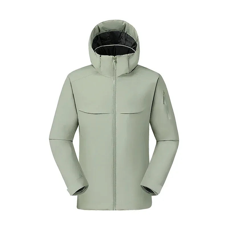 Homme Manteau - Tissu Tissé - Col Montant Capuche Intégrée - Longueur Hanche