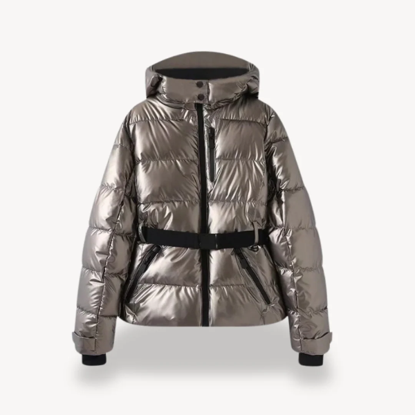 Veste matelassée femme – Coupe cintrée – Ceinture – Capuche – Fermeture zippée