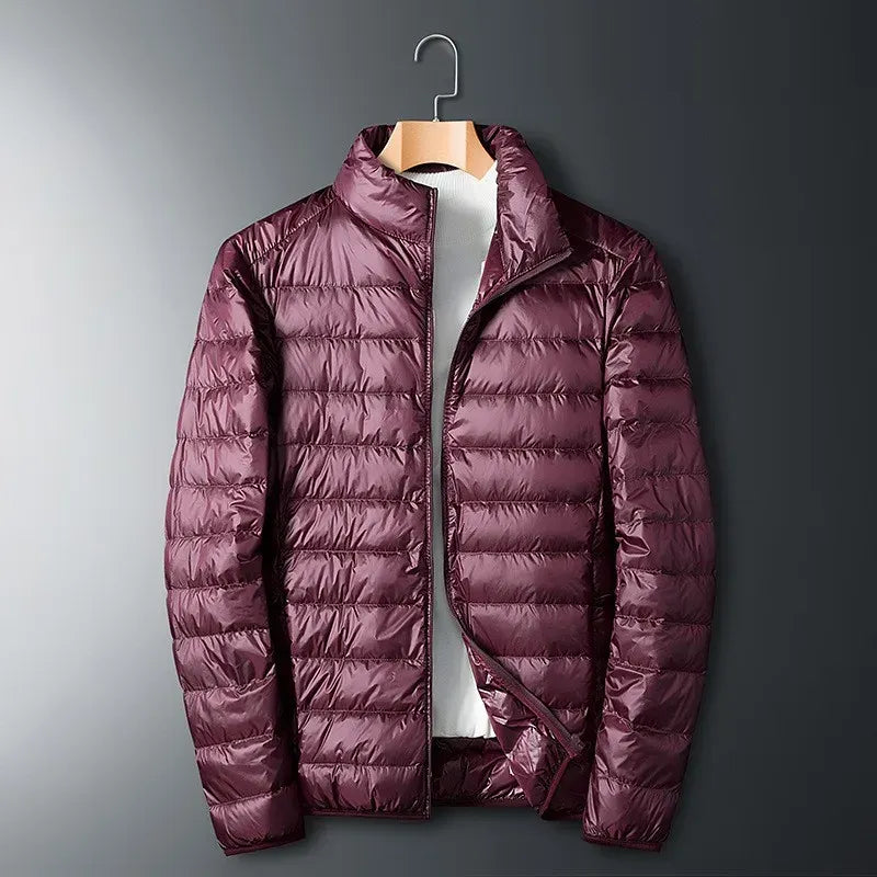 Blouson matelassé homme – Duvet léger – Coupe régulière – Fermeture zippée – Col montant