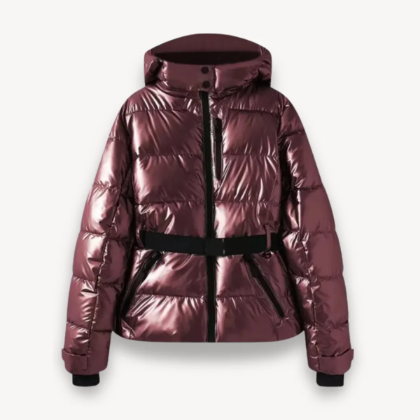 Veste matelassée femme – Coupe cintrée – Ceinture – Capuche – Fermeture zippée