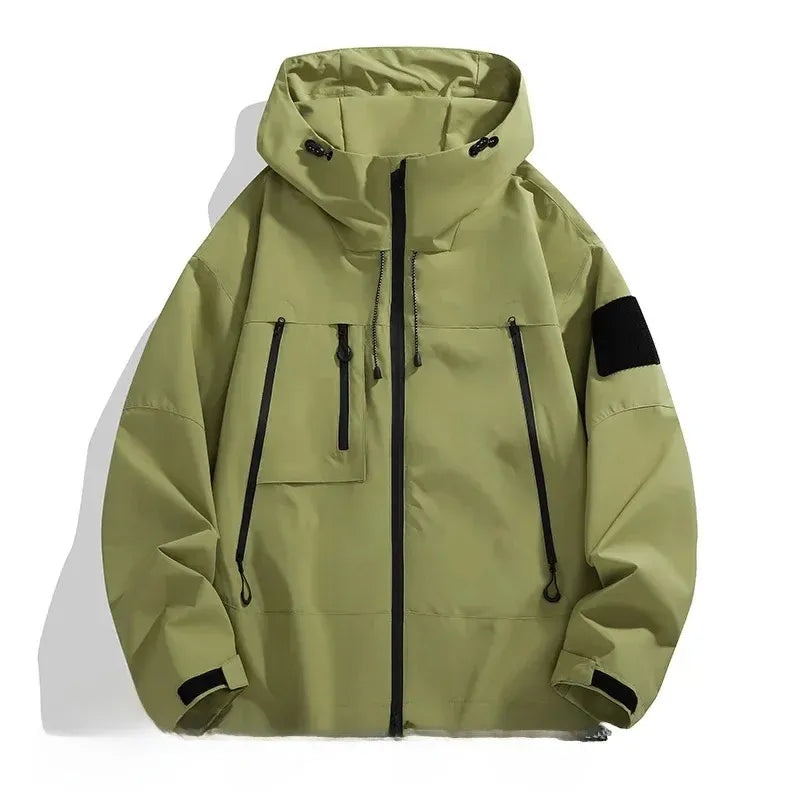Homme Veste - Tissu Synthétique Tissé - Coupe Décontractée - Capuche - Longueur Hanche