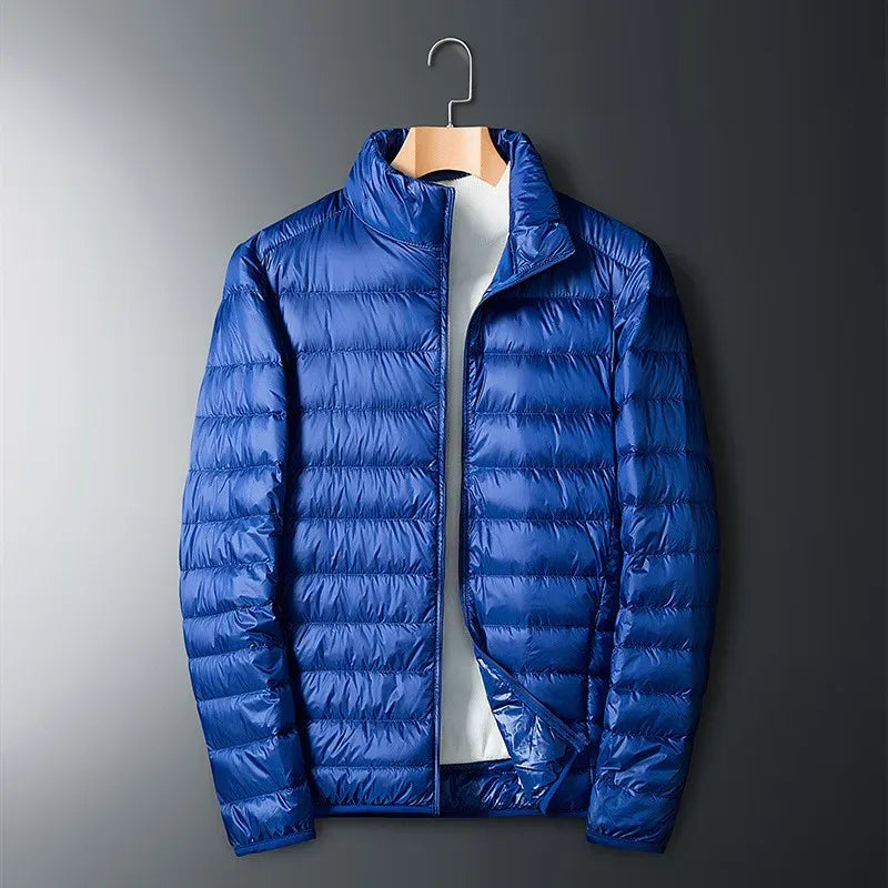 Blouson matelassé homme – Duvet léger – Coupe régulière – Fermeture zippée – Col montant