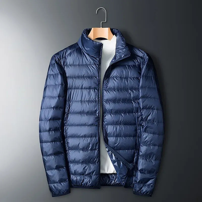 Blouson matelassé homme – Duvet léger – Coupe régulière – Fermeture zippée – Col montant