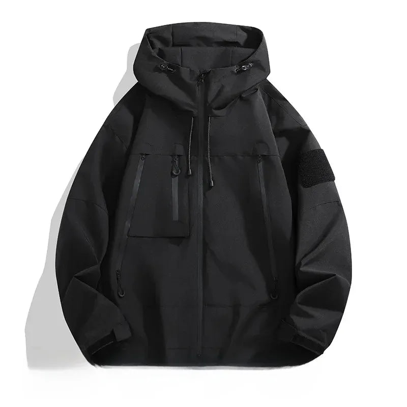 Homme Veste - Tissu Synthétique Tissé - Coupe Décontractée - Capuche - Longueur Hanche