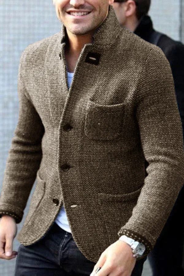 Blazer homme – Coupe slim – Laine texturée – Boutonnage classique – Style formel