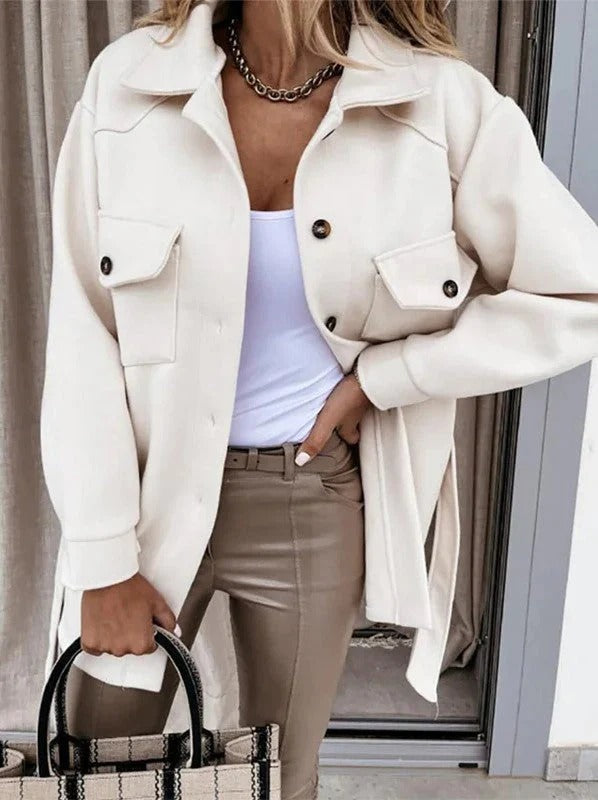 Veste coupe-vent femme – Coupe oversize – Longueur hanches – Fermeture boutonnée