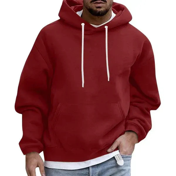 Sweat à capuche homme – Coupe oversize – Tissu doux – Poche kangourou – Cordon réglable