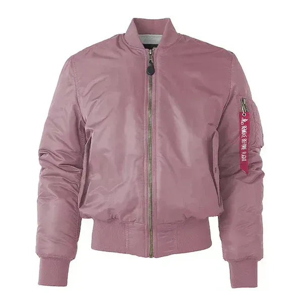 Blouson femme – Coupe décontractée – Tissu coupe-vent – Finition côtelée – Poches zippées