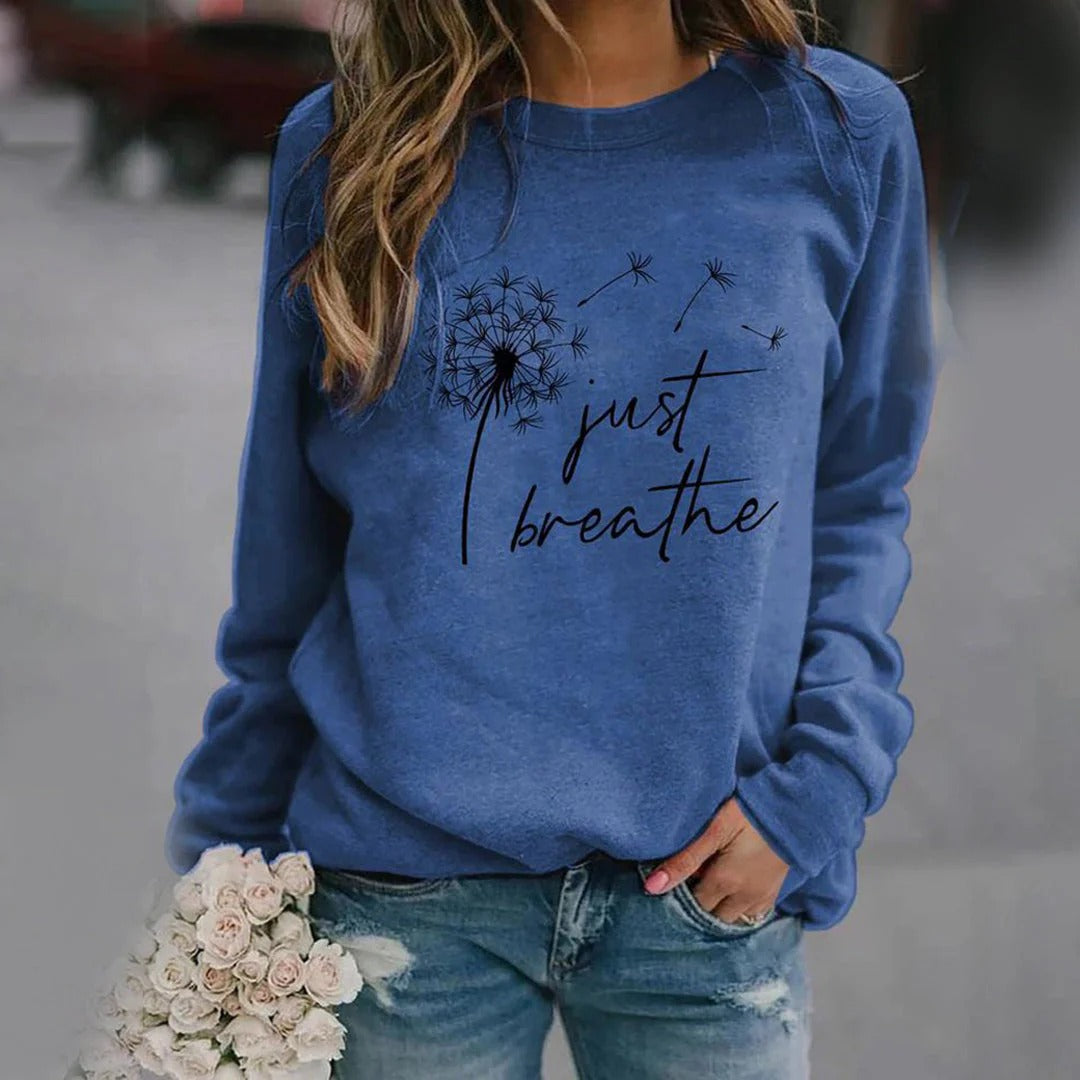 Sweat-shirt femme – Coupe décontractée – Coton doux – Manches longues confortables