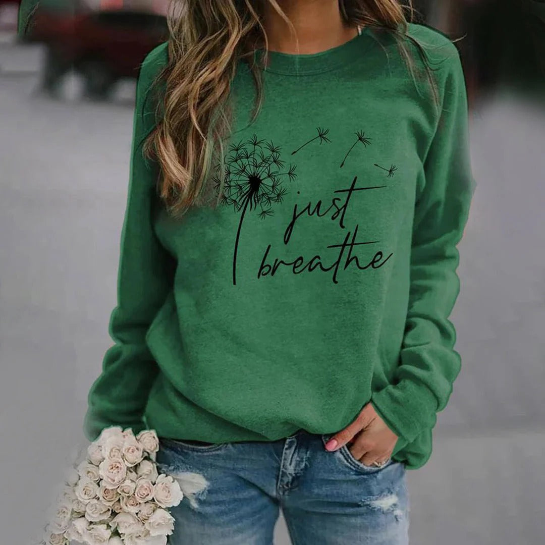 Sweat-shirt femme – Coupe décontractée – Coton doux – Manches longues confortables